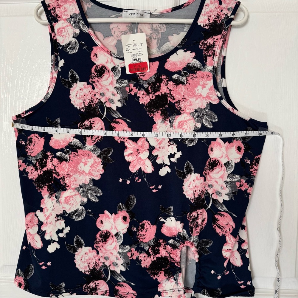 2/$10* Sz XL Erin Blair sleeveless floral top with waist tie detail NWT - Picture 6 of 7